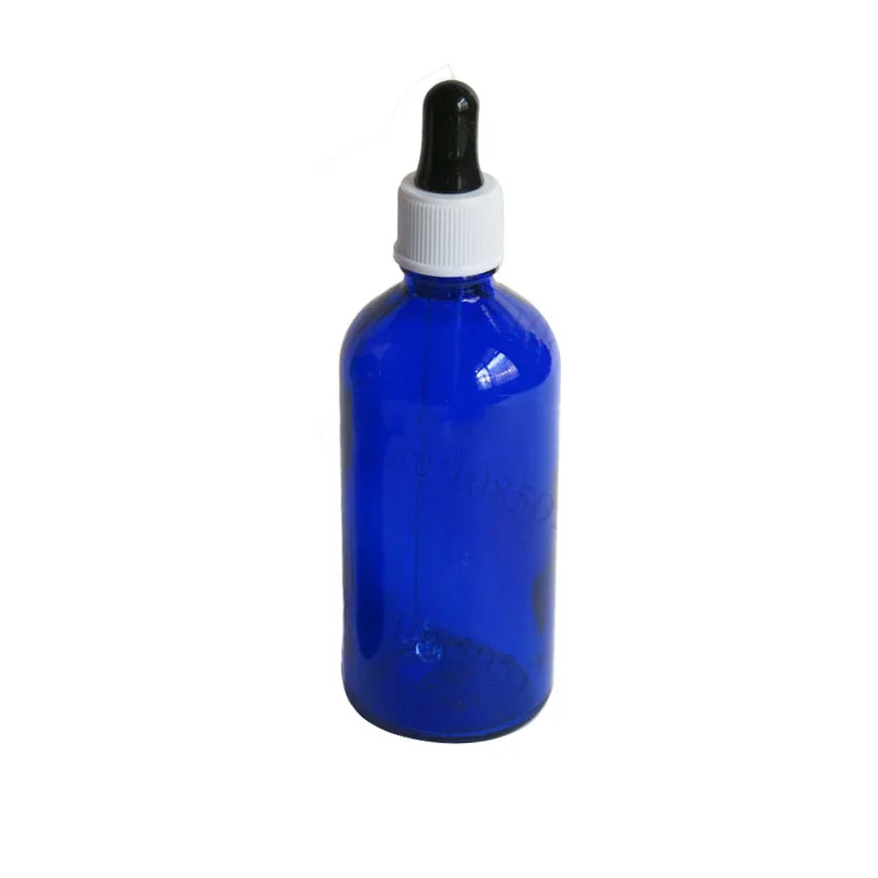 500pcs/lot 100ml 100cc Blue Glass Dropper Bottle For e Liquid Essential Oil Container For Cosmetics Refillable