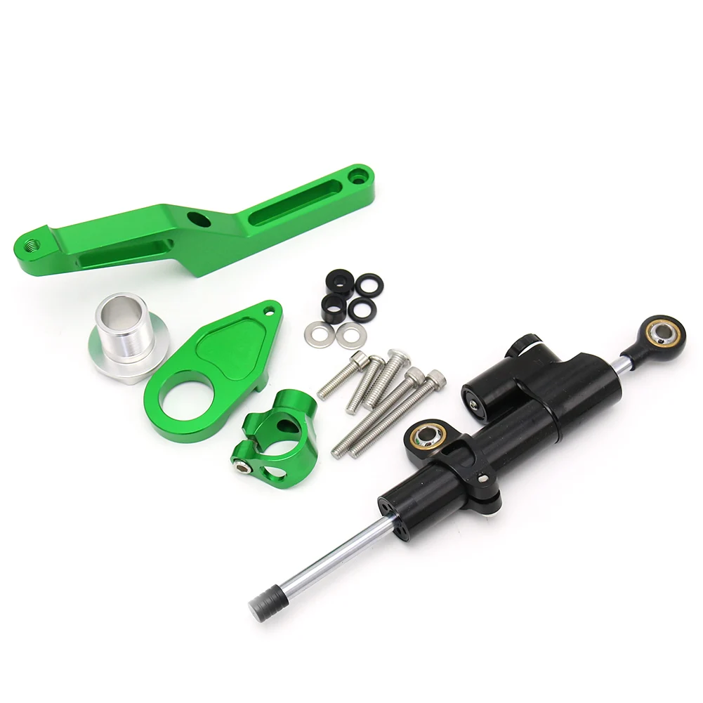 

CNC Motorcycle Steering Damper Buffer Control Bar Stabilizer with Bracket Kit Stabilizer Bracket Mounting Holder