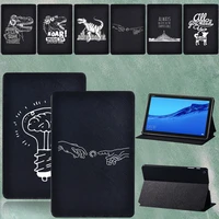 tablet case for huawei mediapad m5 lite 10 1mediapad m5 10 8 pu leather print series stand cover free stylus