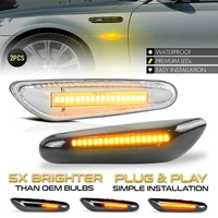2 pack amber car led side marker turn signal lights smoke lens blinker for bmw x3 e83 x1 e84 e61 e93 e82 e88 e46 e90 e60 e92 e91
