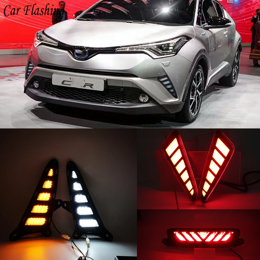1 комплект светодиодный для Toyota C HR ЧР 2016 2017 2018 2019 DRL Дневной светильник & задний