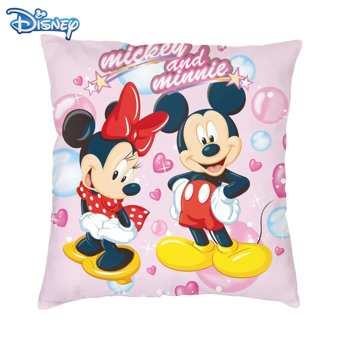 

Disney Pillowcase Mickey Minnie Mouse Donald Duck Cartoon Polyester Peachskin Cushion Cover Sofa Pillowcase Home Decoration