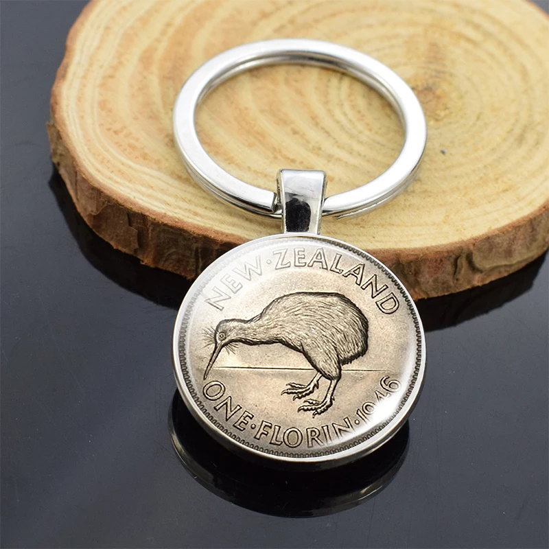 Брелок для ключей с монетами декор долларов украшение новозеландскими цветами