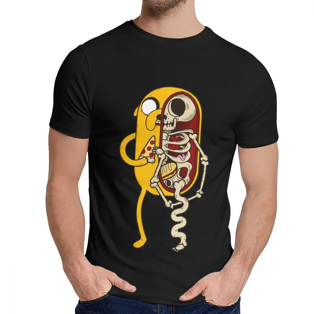 Черный Мужская футболка Adventure Time хорошая хлопковая Новая мужская Винтажная футболка с круглым вырезом - Цвет: Черный