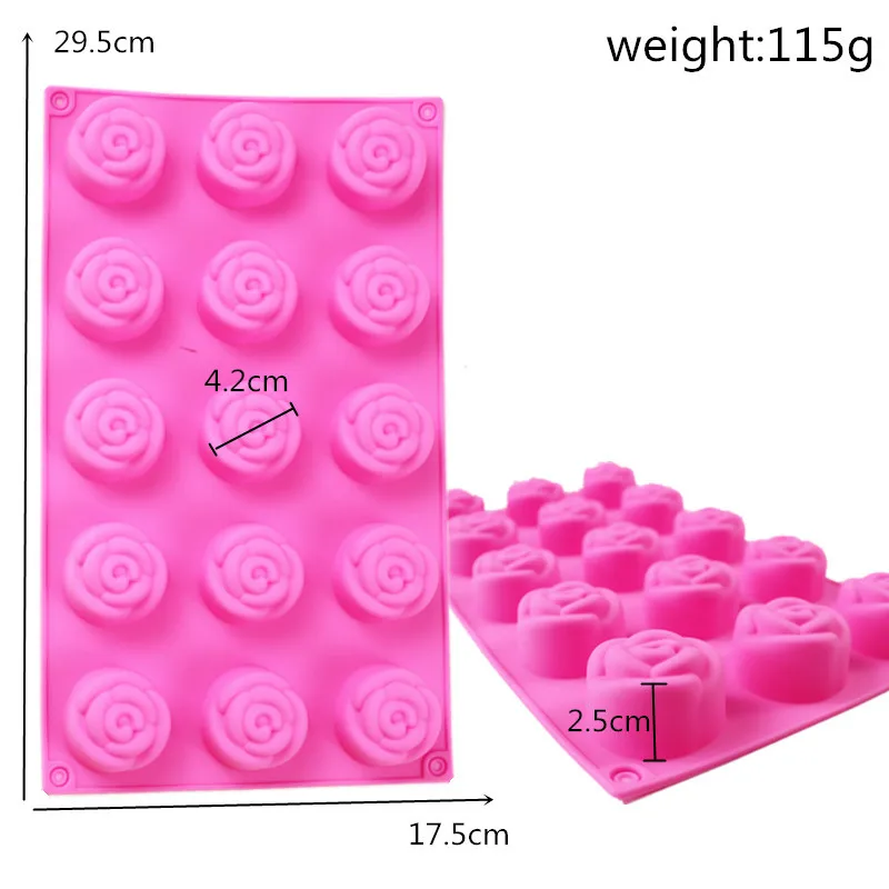 Силиконовая форма для выпечки цветы розы 15 цветов | Дом и сад