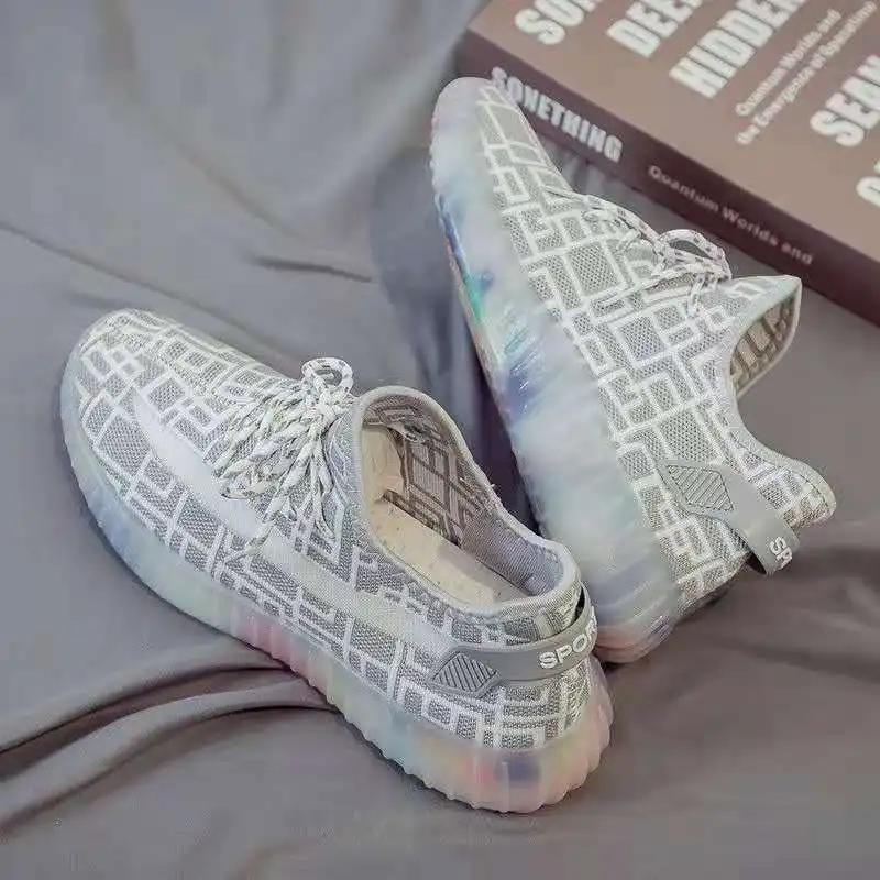 

2020 NEW Trend Men's Casual Shoes Chameleon Luminous Reflective Colorful Glare Night Running Shoes Breathable Zapatos De Hombre