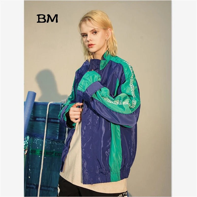 kpop fashions reflective jacket women korean style coat streetwear harajuku clothes 2019 hip hop outerwear Stitching clothing | Женская
