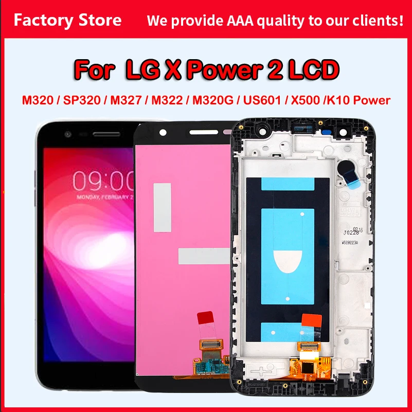 

10-Touch AAA Quality LCD For LG X power2 With Frame Display Screen For LG K10 Power X500 X Charge M320G SP320 M327 M322 Display
