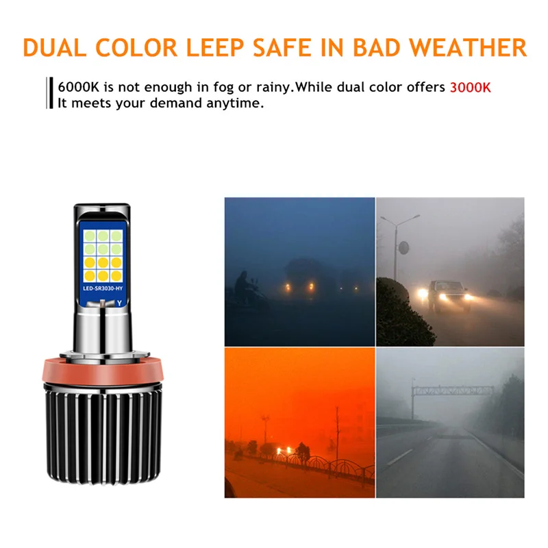 Комплект из 2 предметов H11 H8 Автомобильный светодиодный лампы противотуманная