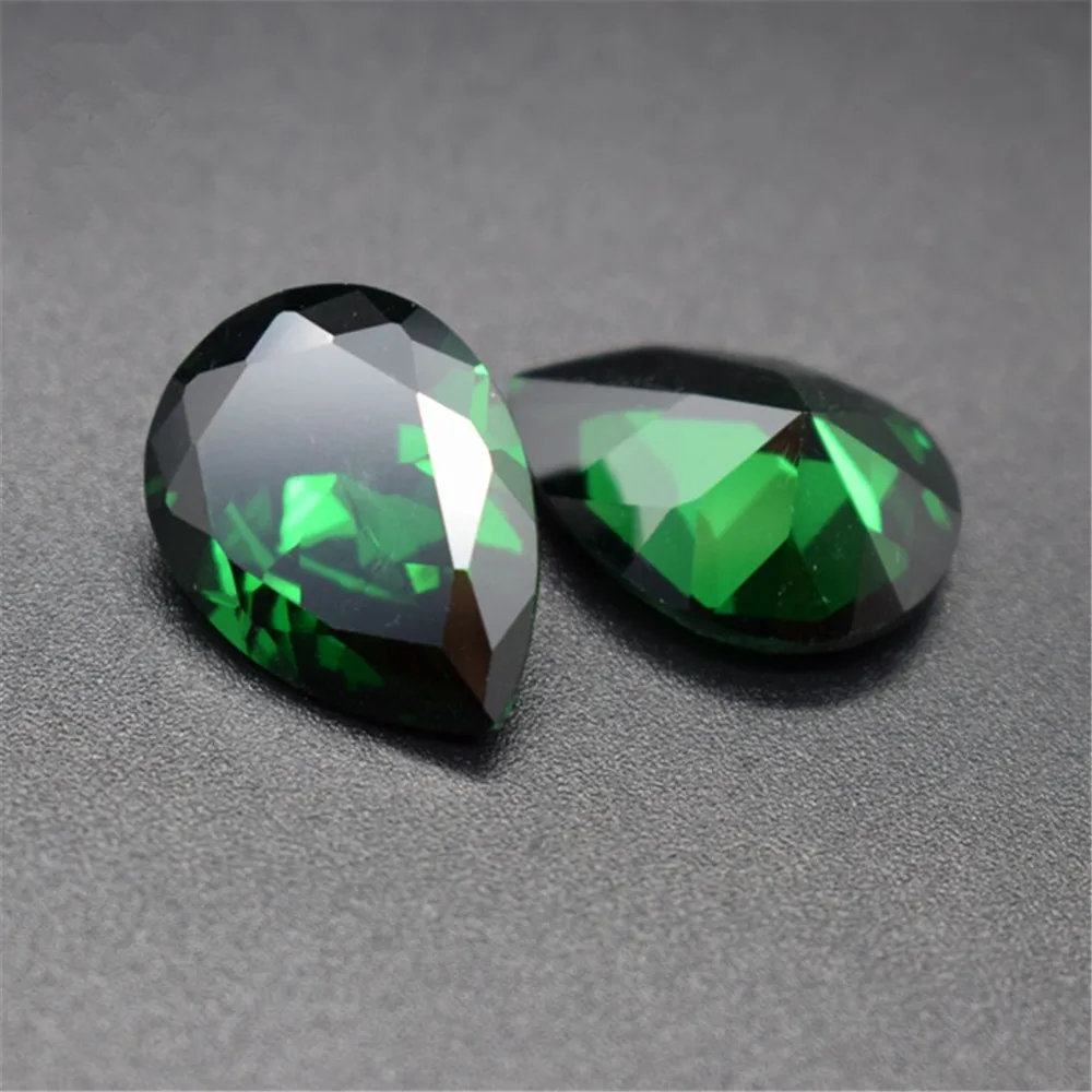 

Emerald Pear Shaped Faceted Gemstone Teardrop Cut Emerald Gem Medium Green Emerald Multiple Sizes to Choose GE37