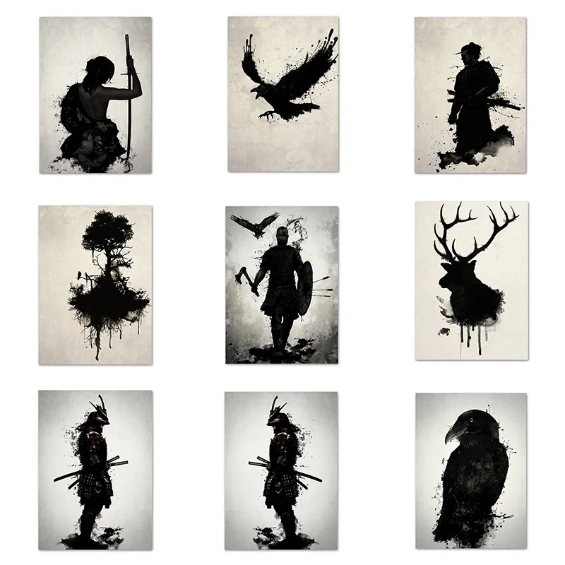 Армированный самурайский воин викингов 5D алмазная живопись Ретро абстрактный