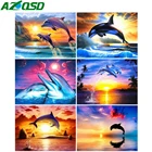 AZQSD Алмазная картина Дельфин закат полная квадратная Алмазная вышивка Продажа животное рукоделие подарок домашний декор наборы крестиков