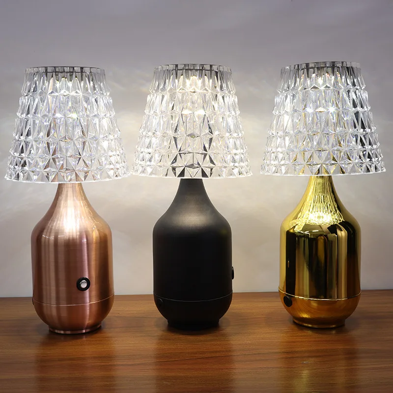 Новая Металлическая акриловая ресторанная настольная лампа беспроводной
