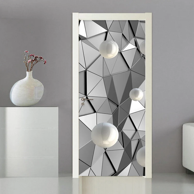 Наклейка на дверь ПВХ самоклеящаяся 3D геометрия круг шар настенные наклейки с