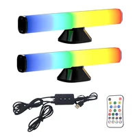 2pcs decorative gaming rgb led 12 scene modes room computer accessories with audio sync ambient durable light bar remote control