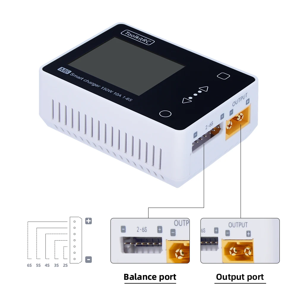 ToolkitRC M6 зарядное устройство для баланса батареи 150 Вт 10A DC Dis зарядное устройство для 1-6 S Lipo LiHV Life Lion NiMh Pb клеточный тестер для проверки сервопривода