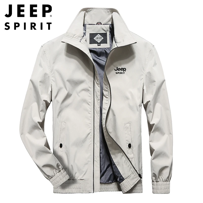JEEP SPIRIT оригинальные осенние куртки ветровка рукав на резинке весеннее пальто для мужчин плюс размер M-4XL длинный рукав мужская куртка