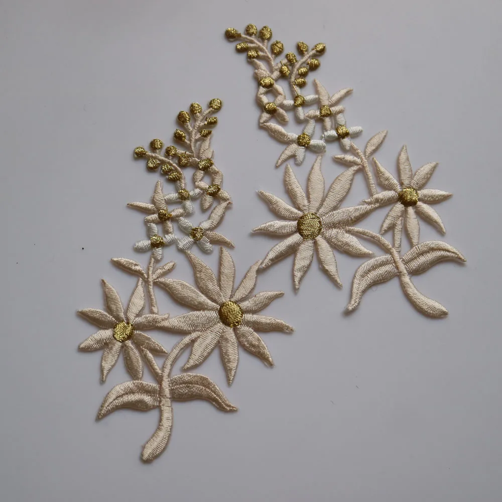 1 пара глажка Цветочная вышитая нашивка для одежды железные вышитые наклейки