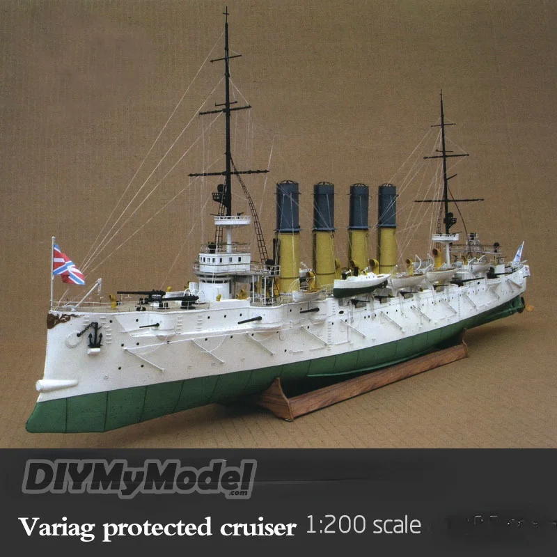DIYMyModeI-rompecabezas de juguete hecho a mano, cruiser protector, bricolaje, artesanal, bricolaje, 1:200, regalo, utillaje de pel&iacute;cula, Rusia, Varyag-0
