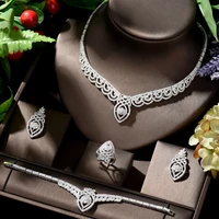 hibride new arrival aaa cz bridal wedding jewelry sets geometric design 4pc set for women jewelry parure bijoux femme n 848