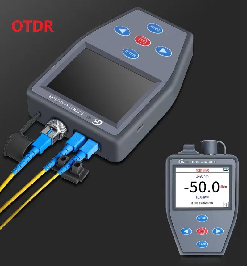 

FTTH 4 in 1 OTDR with Optical Power Meter +Red Light Source + Stable Fiber Finding faul Measure Active Fibe VFL OPM