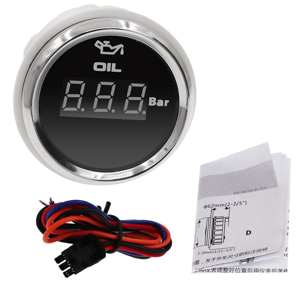 Цифровой индикатор давления масла для двигателя 52 мм манометр IP 67