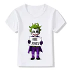 Детская футболка с рисунком Дэдпула, Дыроколджокер, свободные шутки, Детская забавная футболка, летние белые топы для мальчиков и девочек