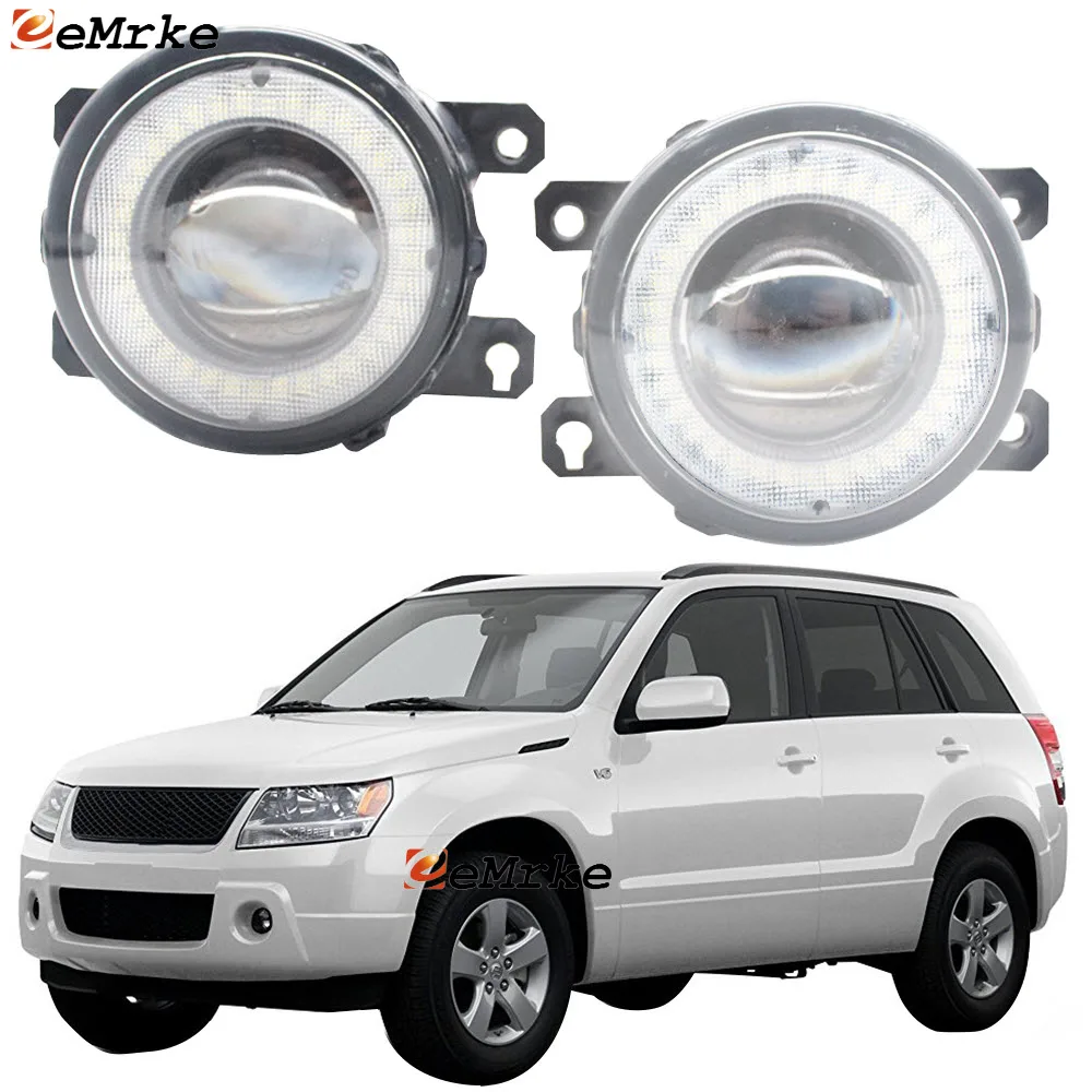 

2 Pieces Car LED Lens Fog Lights Assembly Angel Eye DRL for SUZUKI GRAND VITARA II JT TE TD 2005-2010 2011 2012 -2015 Escudo