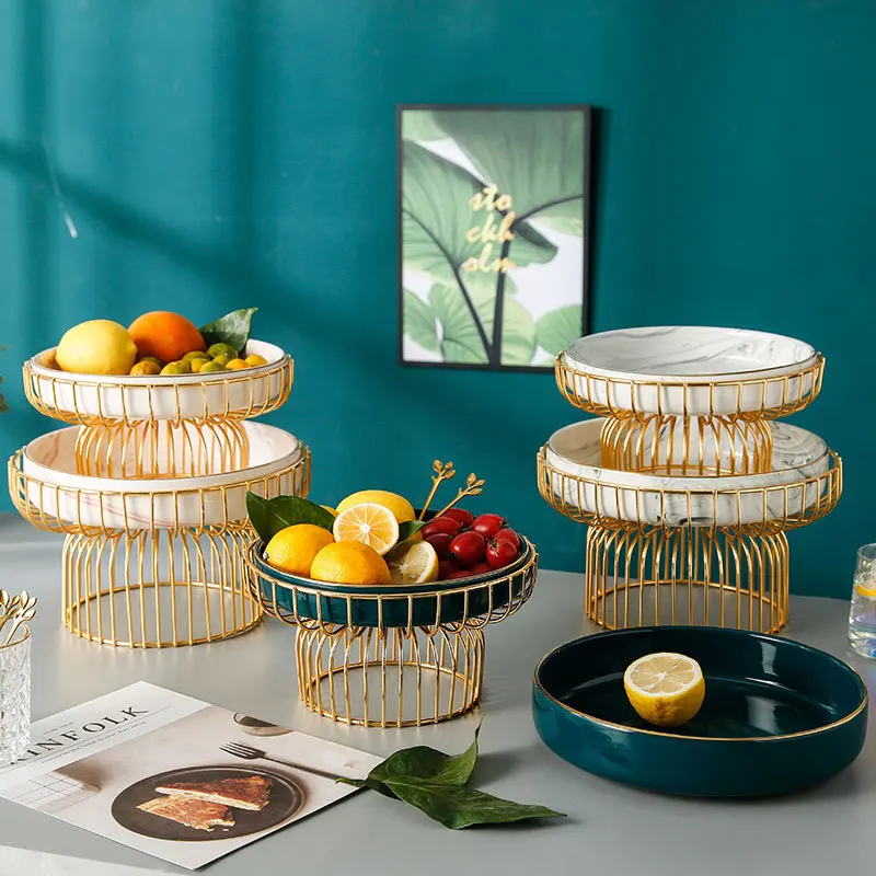 Household Fruit Snack Plate Countertop Basket Vintage Style Tray Stand Storage Decoration | Дом и сад
