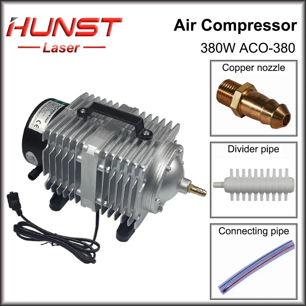 Hunst 380W Air Compressor Electrical Magnetic Air Pump，110V/220V ACO-380 for CO2 Laser Engraving Cutting Machine.