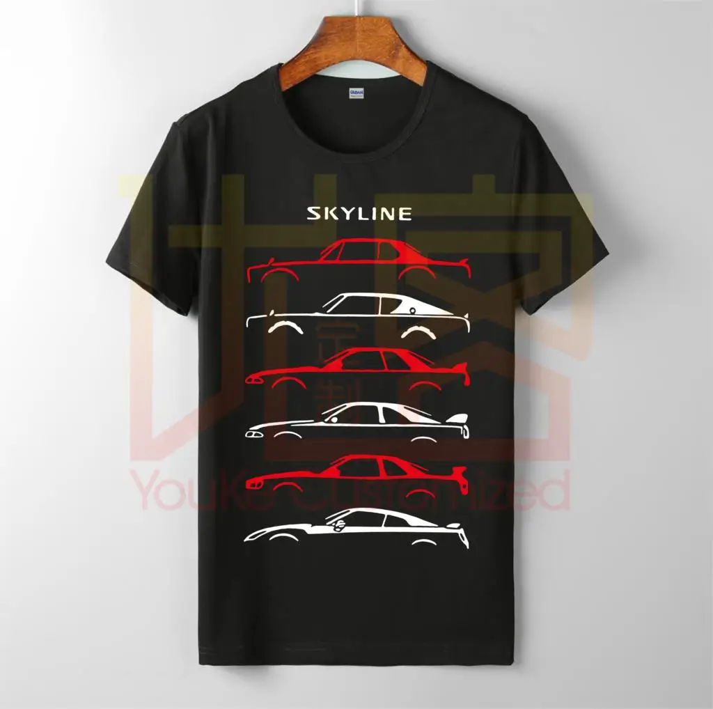 Мужские GTR Skyline история футболки автомобили моторы Japan JDM datsun хлопковая одежда