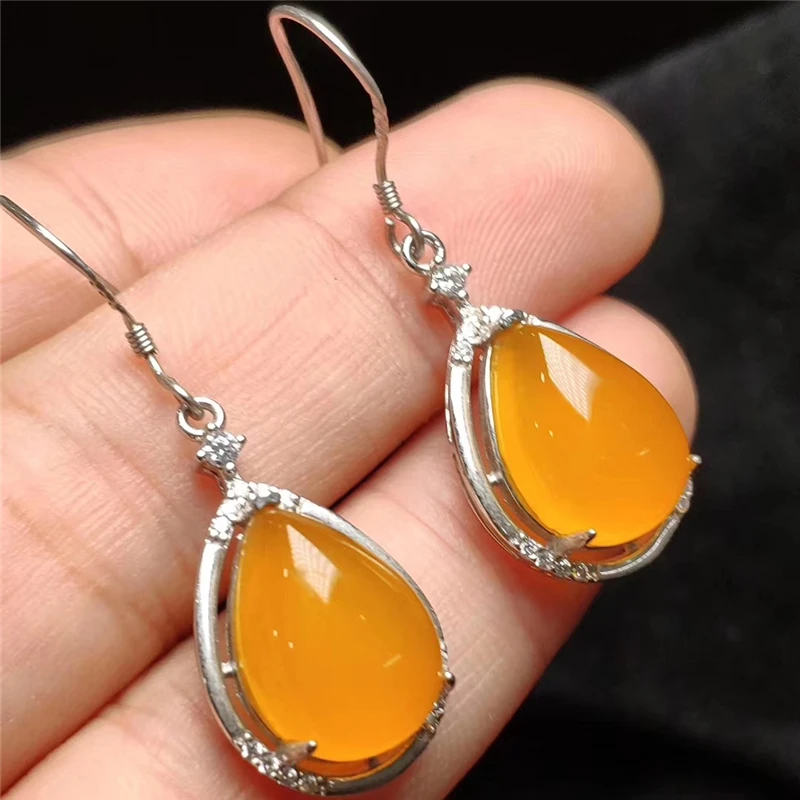 

Серьги-подвески женские из серебра 925 пробы, с натуральным нефритом