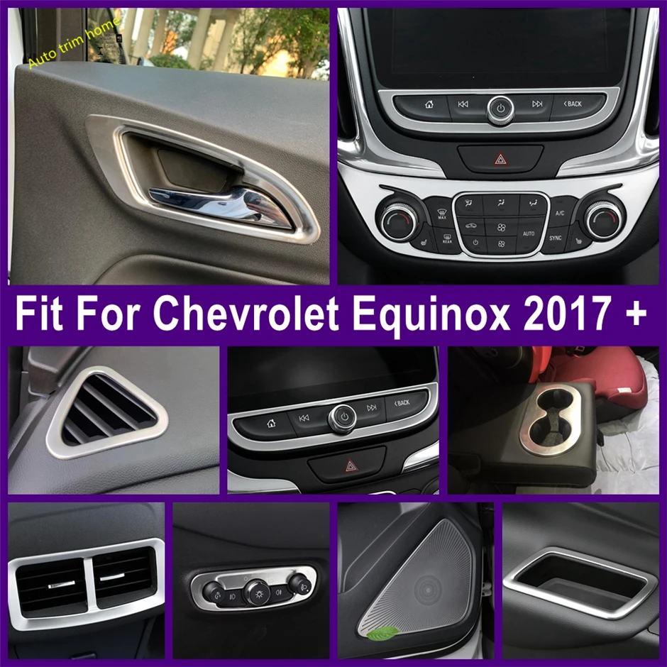 

Multimedia / Lift Button / Door Bowl / Speaker / Air AC Outlet / Water Cup Holder Cover Trim For Chevrolet Equinox 2017 - 2021