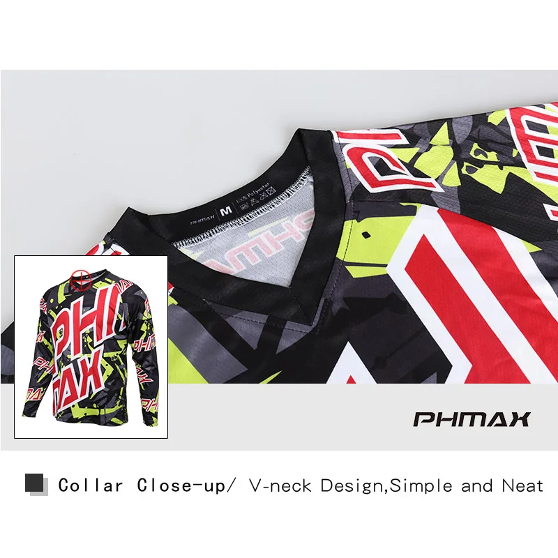PHMAX велосипедная одежда спортивные майки дышащая быстросохнущая рубашка DH