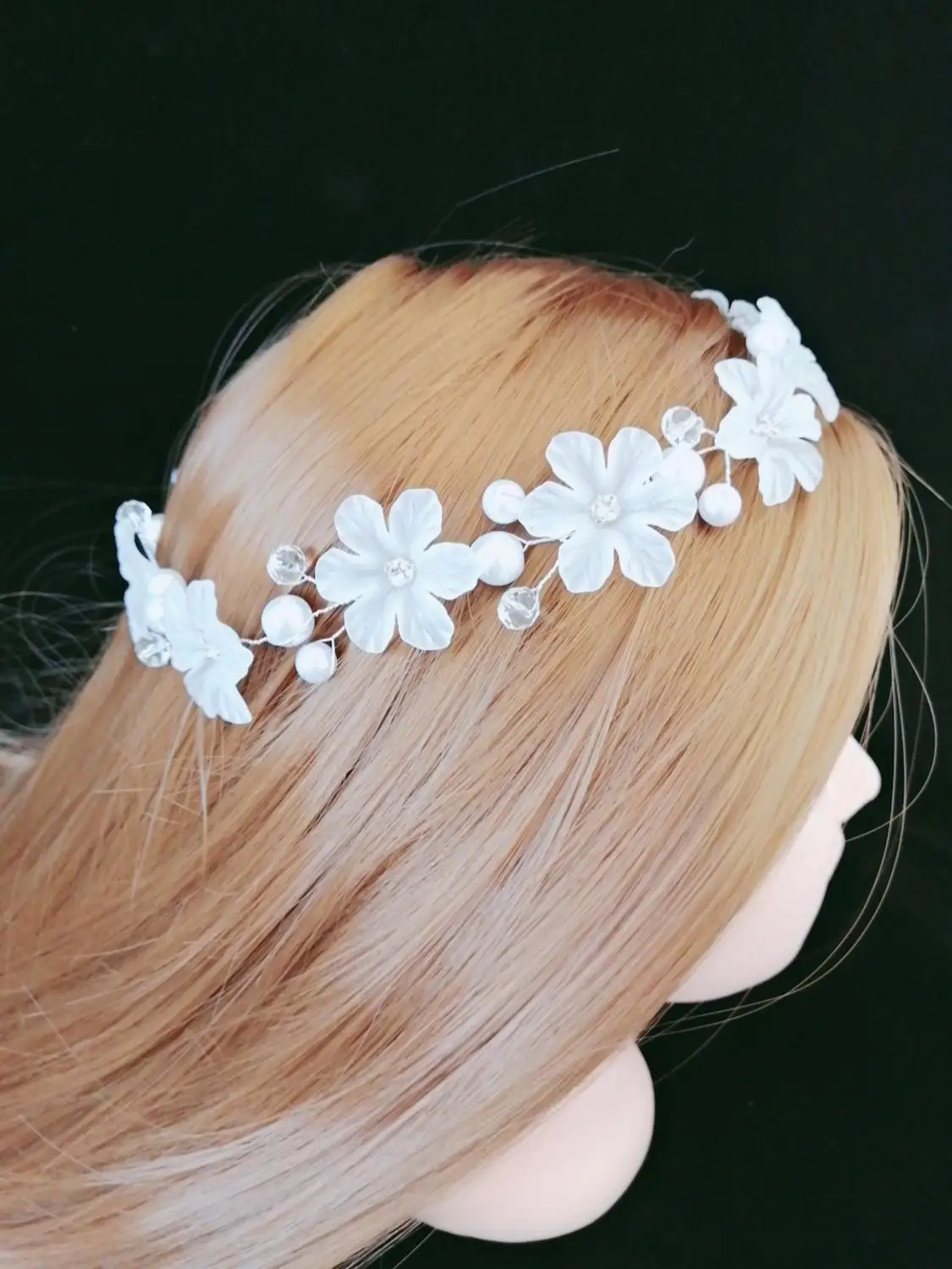 Hot Korean Handicraft Beads Wedding Tiara Superior quality Bride headbands wreath Bridesmaid Hair Headdress Accessories | Украшения и
