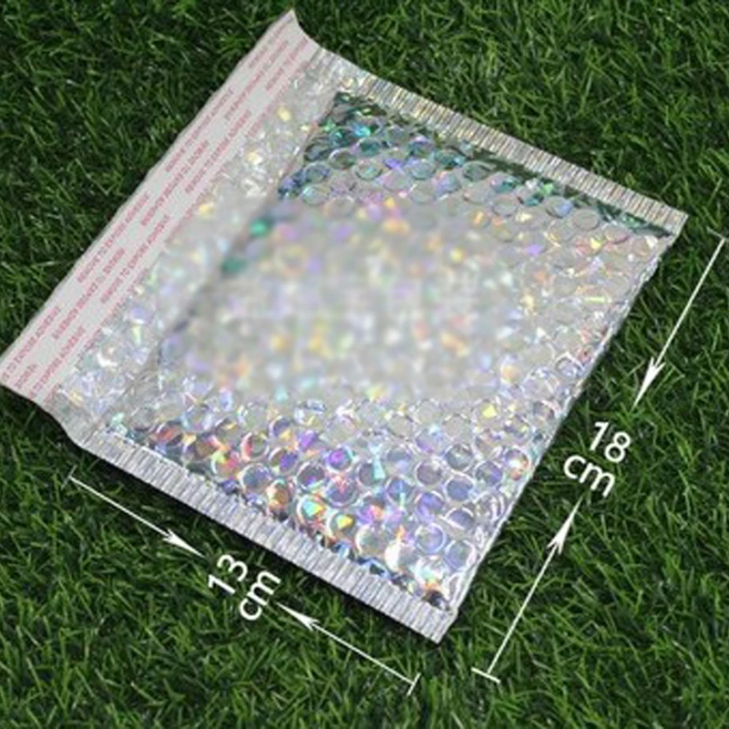 Laser Silver 18x13cm 18x13 см Лазерная Серебряная CD/VCD упаковка почтовые конверты с пузырчатой пленкой внутри Золотая фольга пластиковый мягкий конверт Подарочная сумка почтовый конверт сумка - Цвет: Laser Silver 18x13cm