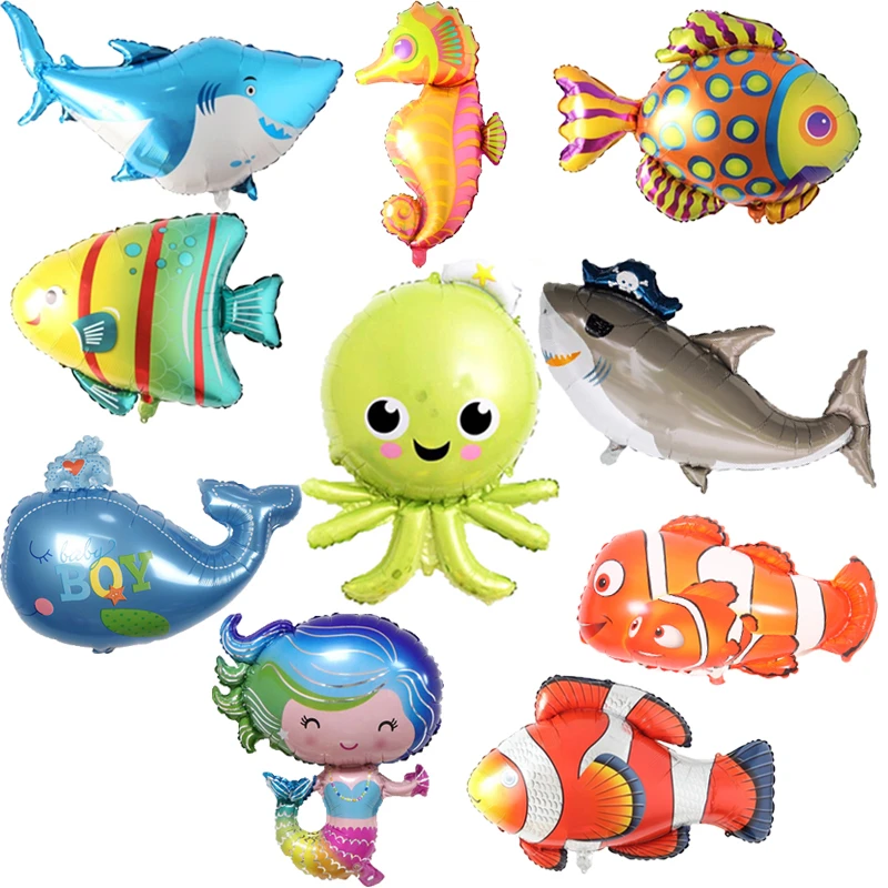 1 шт. большой морской животное алюминиевый шар для дня рождения вечерние