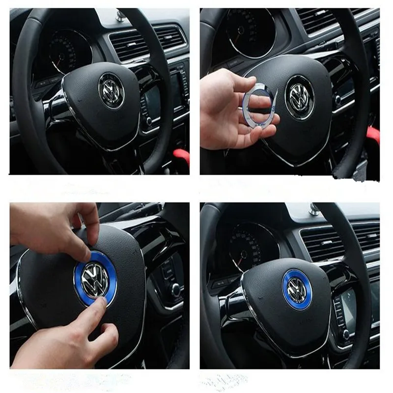 Наклейки на руль для стайлинга автомобилей Volkswagen VW Beetle A5 Fox Golf 5 6 7 E Jetta Phaeton