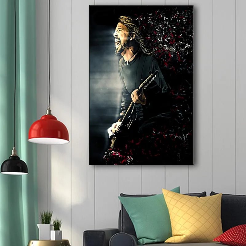 Настенные плакаты с Дейвом Grohl для бойцов настенное украшение Картина на холсте