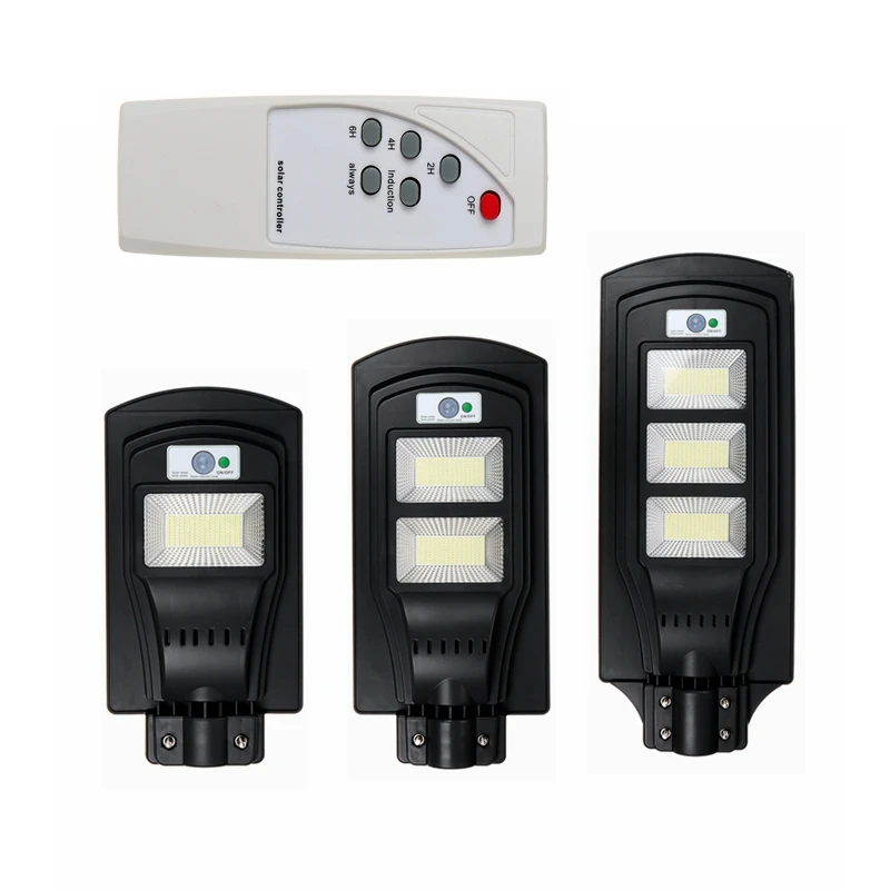 150/300/450LED сенсор солнечная панель настенный уличный светильник PIR лампа движения водонепроницаемый IP67 50 мм Монтажный столб для наружного светильник ing - Испускаемый цвет: Black with Remote