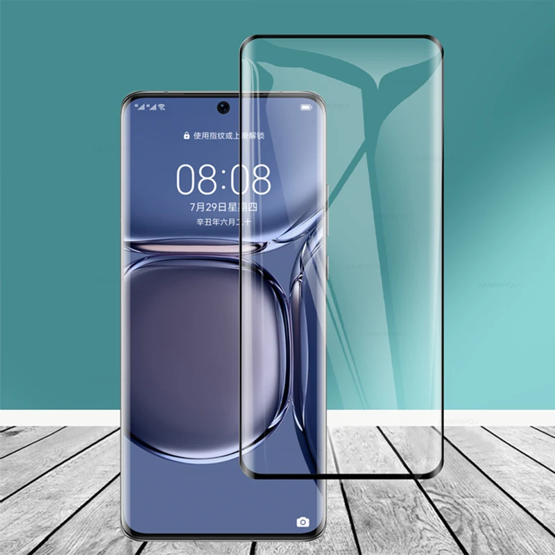 

For Huawei P50 Pro p50pro 9H Hardness 3D Full Cover Slim Toughened Curved Tempered Glass Film Screen Protector Guard