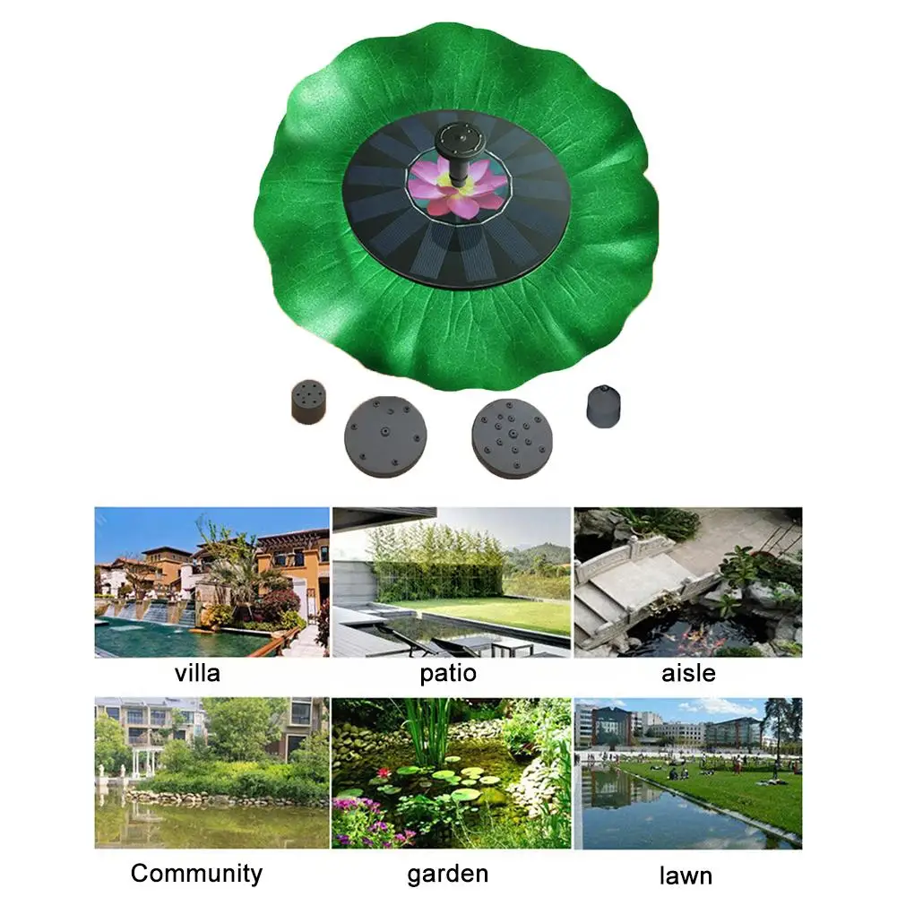 

Solar Fountain Pump Lotus-shaped Waterproof Solar Panel Water Pump Kit for Pond Pool Garden