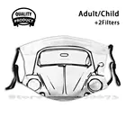 The Beetle Car Diy, маска для лица для взрослых и детей, черный и белый цвета, 19, Korona Fusca Beetle Road, классические автомашинки, потому что Carosria Cart