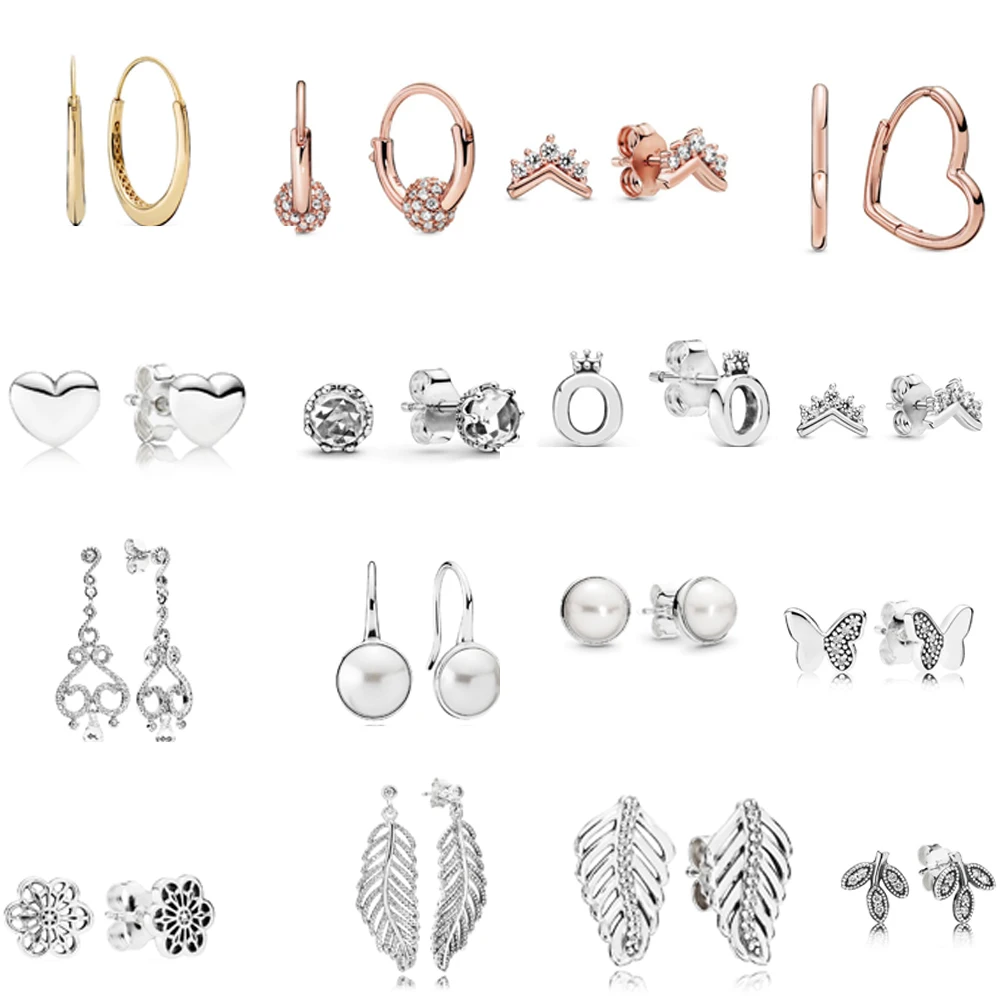 

High-quality Boutique 925 Sterling Silver Natural Pearl Stud Earrings 2022 New Exquisite Jewelry Flower Hoops Women Dangle