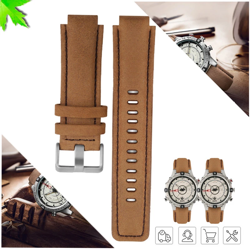 Ремешок для часов из натуральной кожи сменный Timex tide T45601 T2N721 T2N720 E-tide Compass |