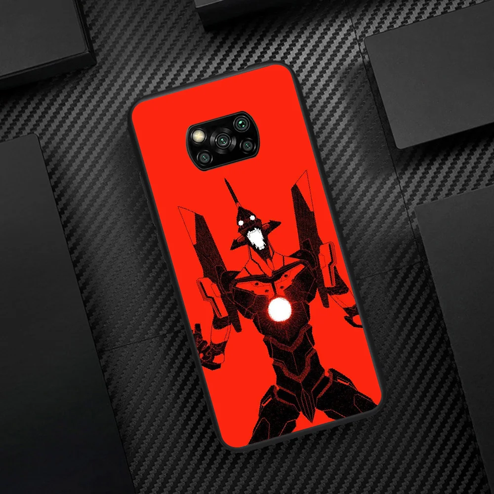 

EVA EVANGELION Anime Phone Case Cover Hull For Xiaomi Mi A2 A3 8 9 SE 9T 10 10T Lite Pro Ultra Poco X3 black Back Painting
