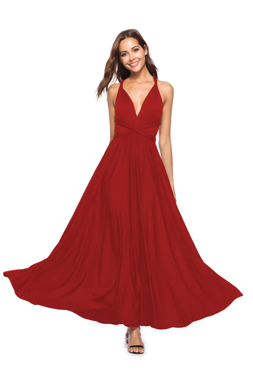 Женское Модное Длинное Платье с открытой спиной и V образным вырезом|Женские