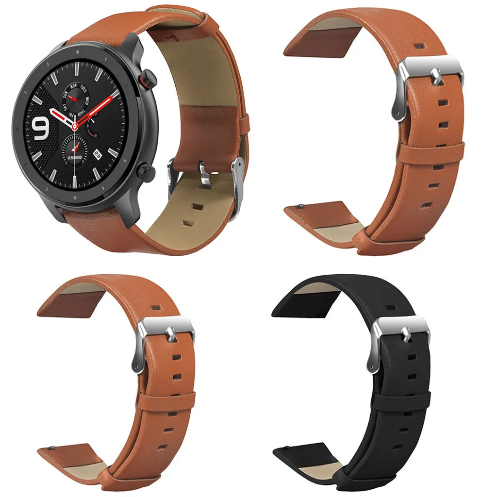 Ремешок кожаный для смарт часов Huami Amazfit Gtr легкий спортивный браслет аксессуары