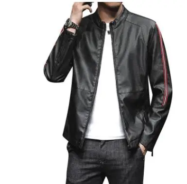 mens leather jacket slim pu motorcycle coat men jackets casual clothes youth black jaqueta de couro stage street fashion
