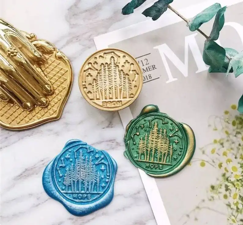 Форест воск печать штамп лес и звезды уплотнение свадебные приглашения пломбы